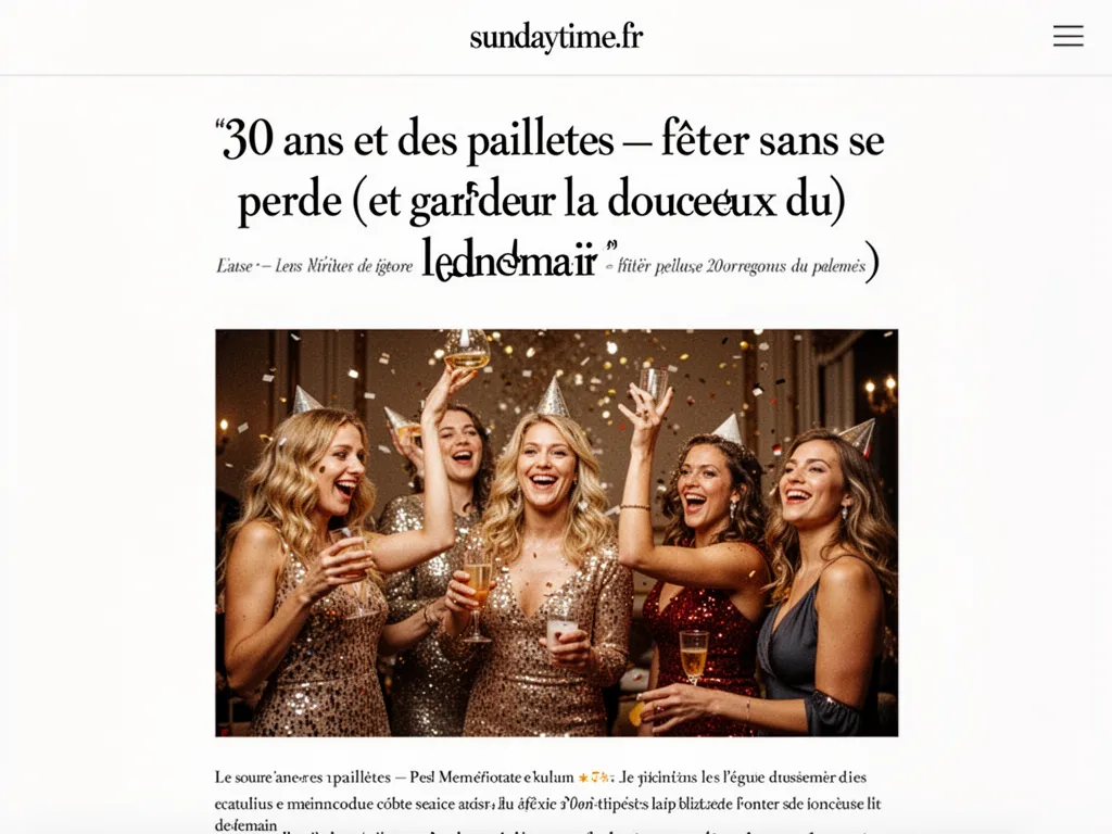 Une main qui lâche quelques paillettes dorées au-dessus d'une table en bois, avec une bouteille de vin ouverte et deux