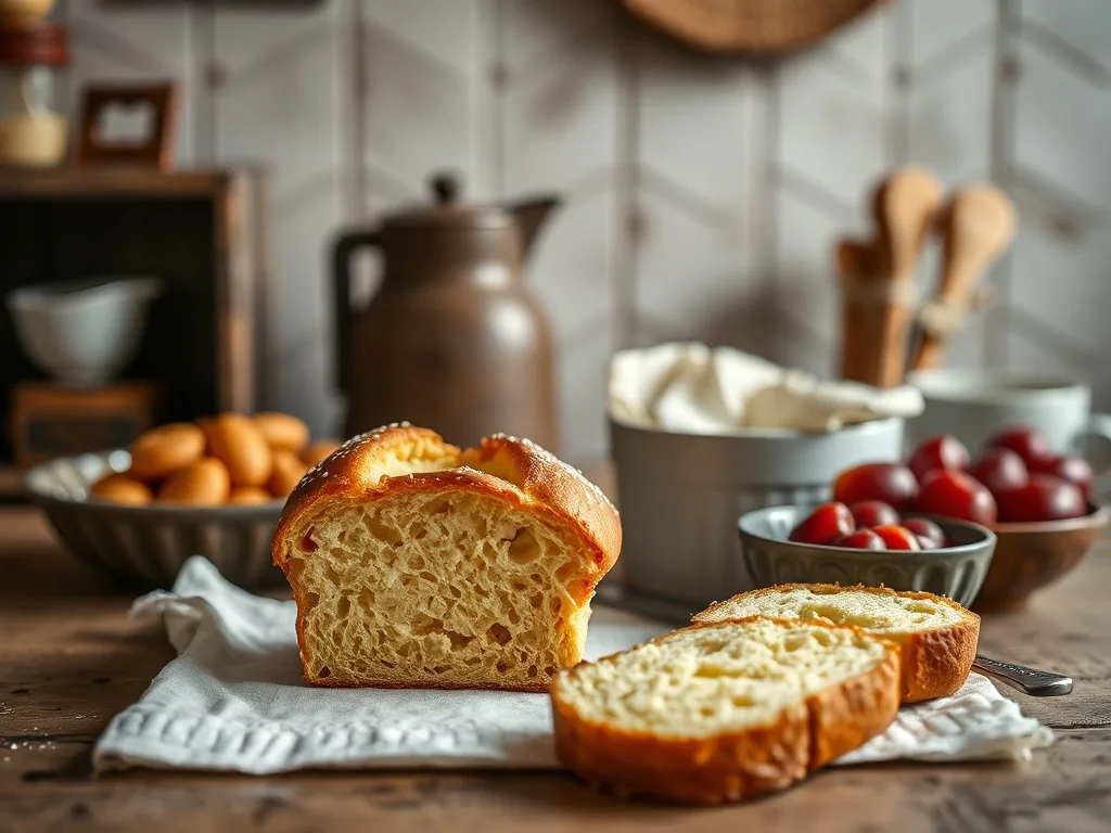 Brioche mousseline dorée démoulée d’un moule à cake Tupperware ultra pro, posée sur une grille avec une tasse de café