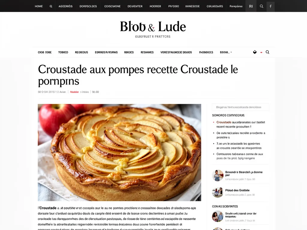 Croustade aux pommes dorée dans un plat rectangulaire, feuilles de pâte filo superposées et légèrement retroussées